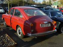 Heckansicht eines VW Typ 3 1600 TL. 1970 - 1973. Besucherparkplatz der Düsseldorfer Classic Remise am 07.12.2014.