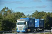 TWU 892 (Scania R560) unterwegs am 15.09.2014 Richtung Jönköping.