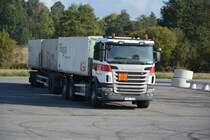 Am 16.09.2014 steht CFD 153 (Scania R480) auf einem Rastplatz an der E4 Richtung Stockholm.
