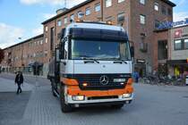 Am 17.09.2014 steht GCT 173 (Mercedes Benz Actros) in der Innenstadt von Eskilstuna.