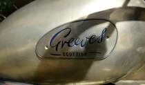 Greeves Motorcycles, Tankaufschrift an einem Oldtimer-Motorrad, der britische Motorradhersteller bestand von 1951-77, Jan.2015