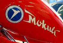 FMR Fahrzeug-und Maschinenbau GmbH Regensburg, Tankaufschrift am Liefermoped  Mokuli 250 , Baujahr 1963, Jan.2015