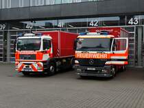 MAN TGA und Mercedes Benz Actros WLF der BF Frankfurt am Main am 02.01.15. Durch einen netten Feuerwehrmann durfte ich auch im Innenhof der Wache 1 Fotos machen.
