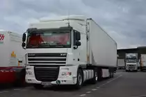 Am 10.01.2015 steht TM-55 TDG aus Rumänien (DAF) auf dem Rastplatz an der Avus (A115).