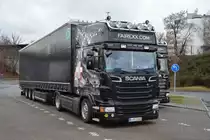 B-FX 2240 (Scania) steht am 10.01.2015 auf dem Rastplatz der Avus in Berlin.