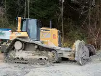 CATERPILLAR D6N LGP hat ein kleines Häufchen Erde vor seinem Schild; 141130