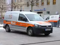 VW Caddy der Firma  KERBL  steht in Fulda, Januar 2015