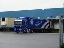 MAN TGX am 30.01.15 in Ladenburg vom einen Gehweg aus fotgrafiert