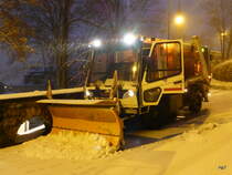 Meili mit Schneepflug unterwegs in der Stadt Biel am 30.01.2015