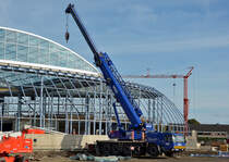 Grove Autokran der Fa. MSG-Krandienst an einer Großbaustelle in Euskirchen - 26.10.2014