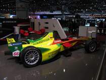 Formula E (Elektro) Rennwagen, ausgestellt auf dem ABt Stand auf dem genfer Autosalon 2015