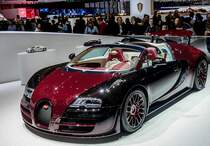 Bugatti Veyron, der letzte (450/450). Das Auto wurde auf dem Autosalon Genf (März 2015) ausgestellt.