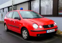 VW Polo der Kasseler Feuerwehr, gesehen auf der Technorama 2015 in Kassel, März 2015