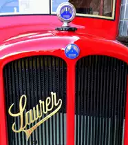 Adolf Saurer AG, K�hler mit Schriftzug und Logo am LKW Typ CR1D von 1942, der schweizer Hersteller von Nutzfahrzeugen wurde 1903 gegr�ndet und bestand bis 1982, M�rz 2015