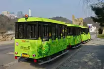 . Heckansicht der Stra�eneisenbahn in Luxemburg-Stadt. 23.03.2015