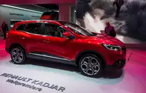 Renault Kadjar, Seitenansicht. Weltpremieren auf dem genfer Autosalon 2015.