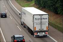 Ein K�hlauflieger der  ScaniaRent  Truck&Trailer bei Hagen. (21.09.2008)

