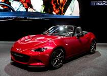 Der neue Mazda MX-5 wurde auf dem Autosalon Genf, März 2015 ausgestellt.