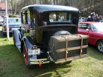 Heckansicht eines Ford Model A Fordor. 1928 - 1931. Oldtimertreffen beim  Schwarzwaldhaus  im Neandertal am 12.04.2015.