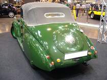 Heckansicht eines Fiat 1100 508C von 1939 mit Viotti-Cabriolet-Karosserie. Techno Classica am 18.04.2015.