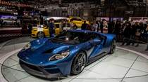 2015-er Ford GT, ausgestellt auf dem Autosalon Genf 2015.