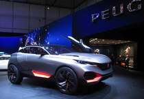 Peugeot Quartz SUV Concept, fotografiert auf dem Autosalon Genf 2015.