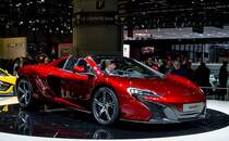 McLaren Mp4-12C 650S Cabriolet, gesehen auf dem Autosalon Genf 2015.