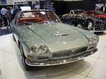 Frua Prototyp des Maserati Mexiko. Dieses Modell wurde 1968 auf dem Genfer Salon vorgestellt. Der V8-motor mit 4.7l Hubraum leistet 290 PS. Techno Classica am 18.04.2015.