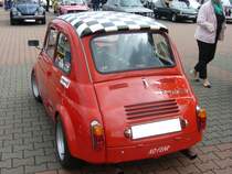 Heckansicht eines Steyr Puch 650 TR. 1964 - 1969. Sammelpunkt zum 3. Borbecker Oldtimertreffen am 26.04.2015.