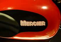 MERCIER, Tankaufschrift an einem Oldtimer-Motorrad, die franzsische Firma in St.Etienne bestand von 1950-62, Mai 2015