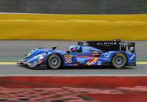 Mitzieher des LMP2,  Team  Signatech-Alpine, Alpine A450b - Nissan  Nr.36: Fahrer: Nelson PANCIATICI, Paul Loup CHATIN, Vincent CAPILLAIRE, am 2.Mai 2015 in Spa Francorchamp beim WEC Langstrecken Rennen