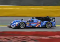 Mitzieher des LMP2,  Team  Signatech-Alpine, Alpine A450b - Nissan  Nr.36: Fahrer: Nelson PANCIATICI, Paul Loup CHATIN, Vincent CAPILLAIRE, am 2.Mai 2015 in Spa Francorchamp beim WEC Langstrecken Rennen