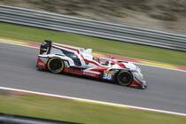Mitzieher des LMP2, Team Jota Sport, Gibson 015S (Nissan) Nr.38: Fahrer: Simon DOLAN, Mitch EVANS, Harry TINCKNELL, am 2.Mai 2015 in Spa Francorchamp beim WEC Langstrecken Rennen. Mitgezogen und schräg in Szene gesetzt um Dynamik auszudrücken!