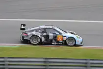 Mitzieher des GTE AM Nr: 77 von Dempsey-Proton Racing, Porsche 911 RSR (Patrick Dempsey, Patrick Long & Marco Seefried) . Am 2.Mai 2015 in Spa Francorchamp beim FIA WEC Langstrecken Rennen