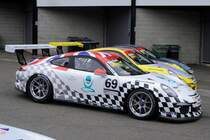 Porsche 911 (Type 991) GT3 Cup Car im Fahrerlager, Porsche Carrera Cup Great Britain, Supportrace bei den FIA WEC 6h Spa Francorchamps 2.Mai 2015