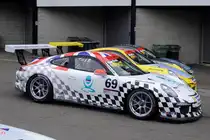 Porsche 911 (Type 991) GT3 Cup Car im Fahrerlager, Porsche Carrera Cup Great Britain, Supportrace bei den FIA WEC 6h Spa Francorchamps 2.Mai 2015