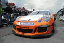 Porsche 911 (Type 991) GT3 Cup Car im Fahrerlager, Porsche Carrera Cup Great Britain, Supportrace bei den FIA WEC 6h Spa Francorchamps 2.Mai 2015