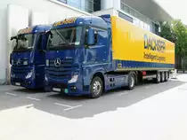 ACTROS 1845  Doppel  von Dachser Intelligent-Logistics auf der Transport-Logistic in München; 150508