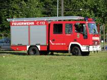 Lastkraftwagen IVECO Magirus 75 E 14 -FEUERWEHR-, gesehen anl��lich 100 Jahre Stra�enbahn in Schwern, Schwerin 30.08.2008