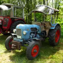 Eicher Tiger steht bei der Oldtimerveranstaltung in Hainzell, Mai 2015