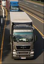 Truck of the Year 2008: Im edelnen Silbergrau ist dieser �sterreichische MAN TGX auf dem Weg in Richtung S�den. (25.09.2008)