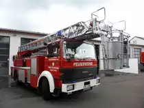 Iveco-Magirus 140-19 DLK23/12 der Freiwilligen Feuerwehr Konz beim Tag der offenen Tür am 13.06.2015