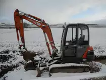 Hitachi Zaxis ZX 35 eingesetzt beim Neubau der L138 zwischen Krettnach und Oberemmel (12.01.2013)