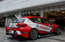 Rückansicht eines Seat Leon Eurocup. Foto: 03.05.2015, Hungaroring.