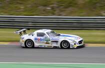 Mercedes-Benz SLS AMG GT3,Team Zakspeed,Fahrer: Sebastian Asch (Ammerbuch) und Luca Ludwig (Bonn)auf der Strecke. Mitzieher in Spa Francorchamps am 20.6.2015 ADAC GT Masters 