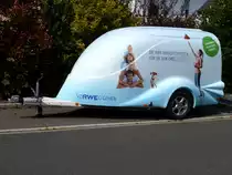 Werbeanhänger in Tropfenform VoRWEg gehen  in Herten am 24,05,2015