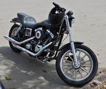 . Harley Davidson Motorrad gesehen auf einm Parkplatz.  12.07.2015