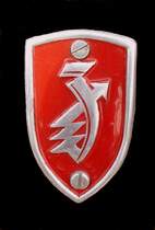 Zndapp-Werke GmbH Nrnberg, Tankemblem an einem Oldtimer-Motorrad von 1939, Juli 2015