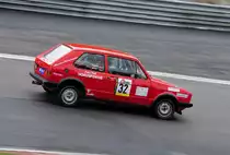 Mitzieher der Nr.32 Ulf Schmidt aus Mechernich VW Golf GTI, YT Rennen 1 beim Youngtimer Festival Spa am 19.7.2015