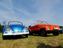  VW-Cabrios ; oder Käfer contra Typ181(Kübel), anlässlich der 10.Wadholz-Classic in Unterstetten; 150719